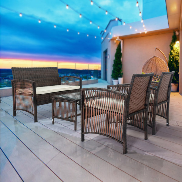 Bayou Breeze 4 Pcs Outdoor Patio Furniture Wayfair